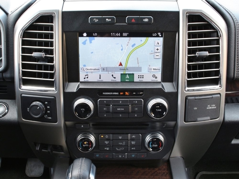 SYNC 3 touchscreen interface with Phone button location F350
