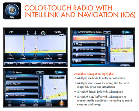 Buick Enclave IO6 IntelliLink GPS navigation radio
