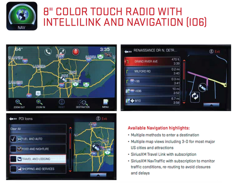 2017-2019 GMC Acadia IntelliLink® IO6 GPS Navigation Radio Upgrade