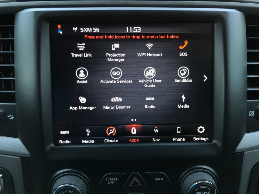 OEM UAQ apps screen