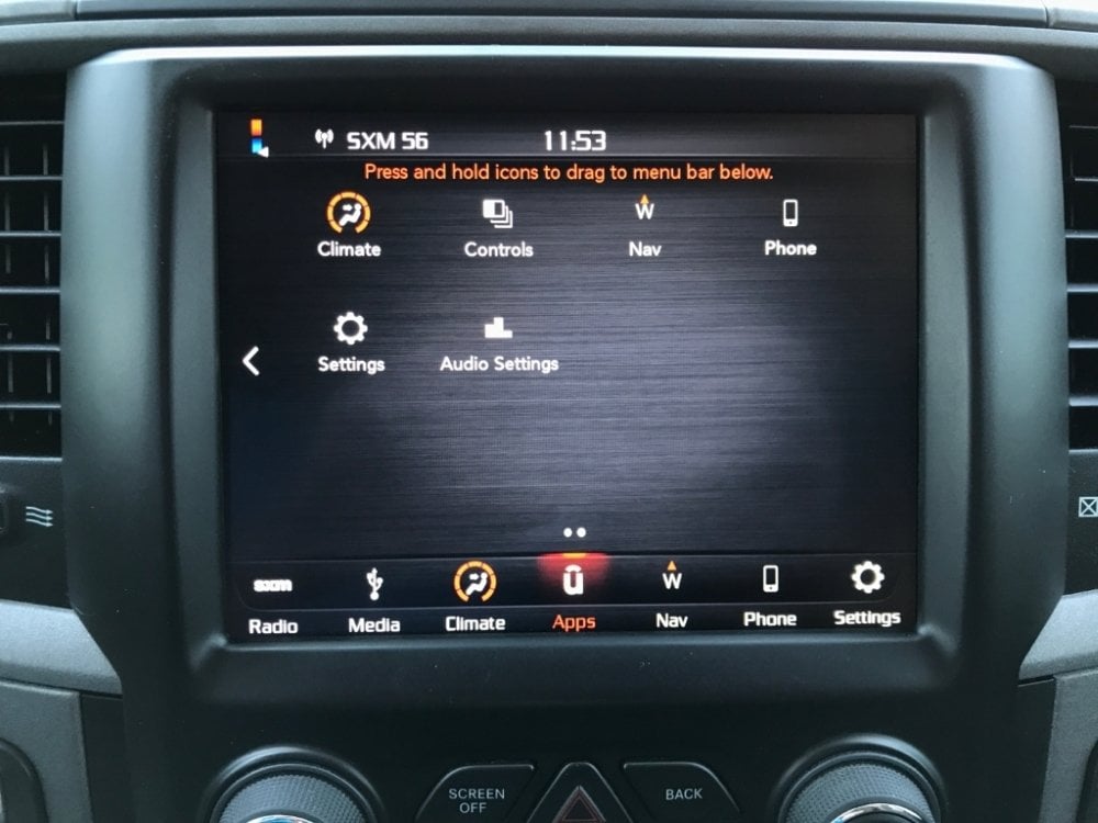 OEM UAQ apps screen