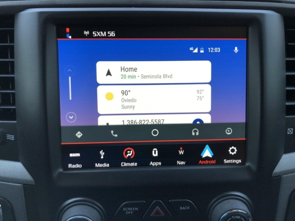 OEM UAQ Android Auto screen