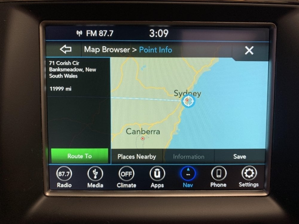 Uconnect UJQ ROW Australia Middle East South America GPS Navigation Radio with Apple CarPlay and Android Auto
