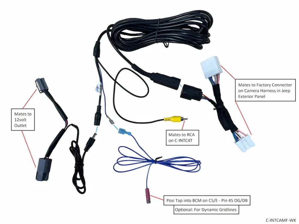 2014-2017 WK Mopar Factory Backup Rear Camera Harness