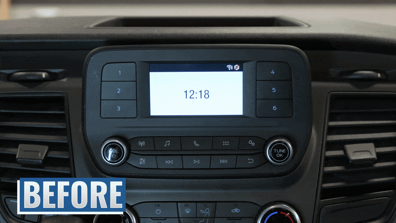 2020+ Sync 3 to Sync 4 Ford Transit Radio Upgrade Touchscreen with Wirless Apple CarPlay &amp; Android Auto 8" to 8" Before &amp; After
