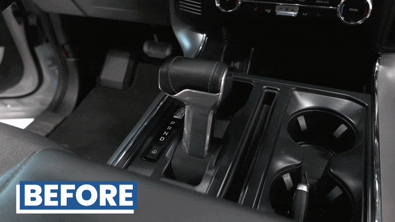 2021-2024 Ford F-150 steering column shifter before and after