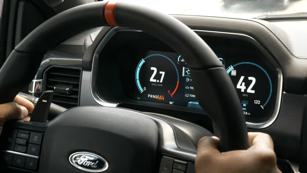 2021–2026 Ford F-150 OEM Leather Raptor Steering Wheel and Paddle Shifters