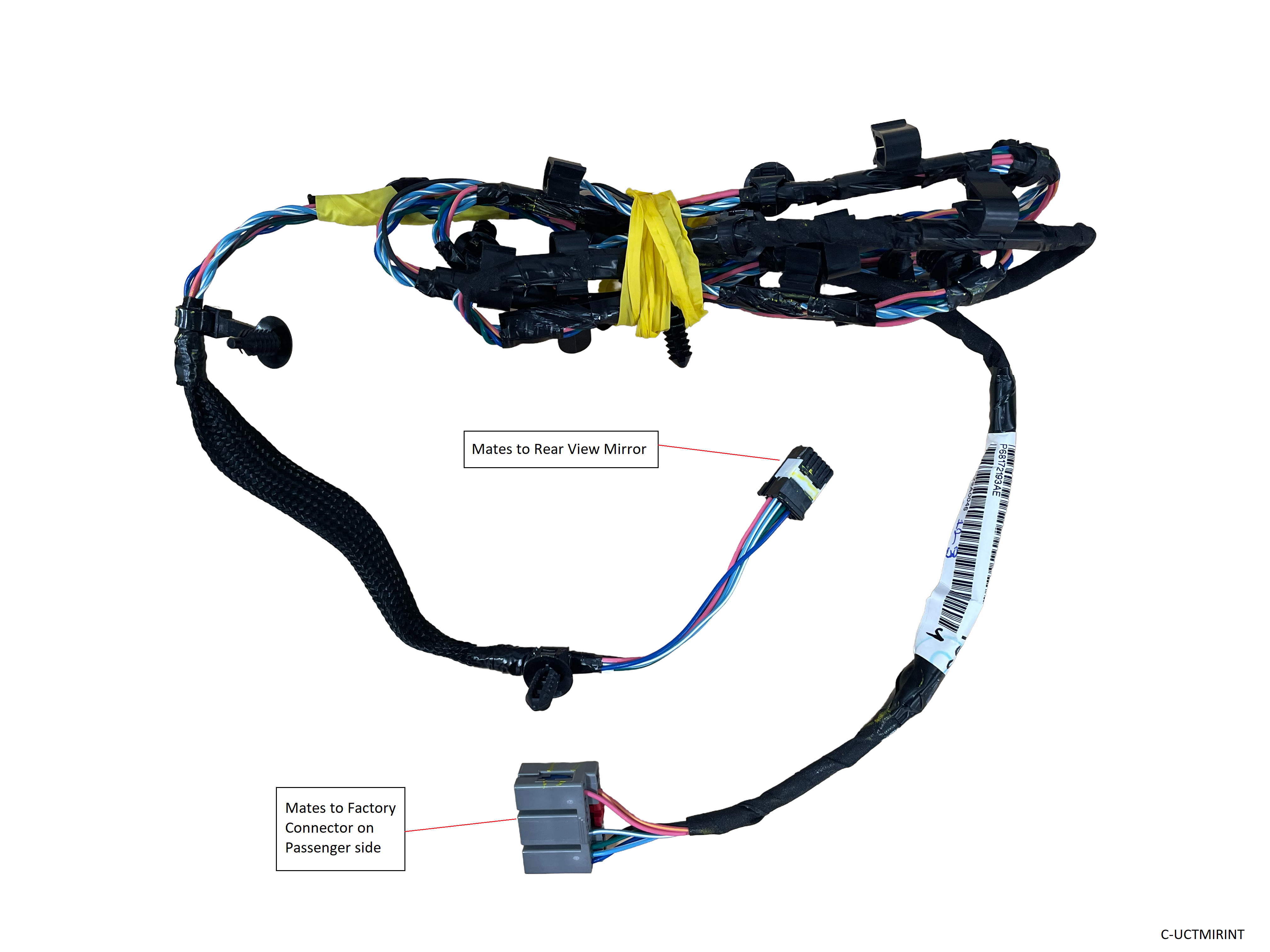 2013+ Classic Body Ram Truck Uconnect Rear View Mirror Wiring Harness