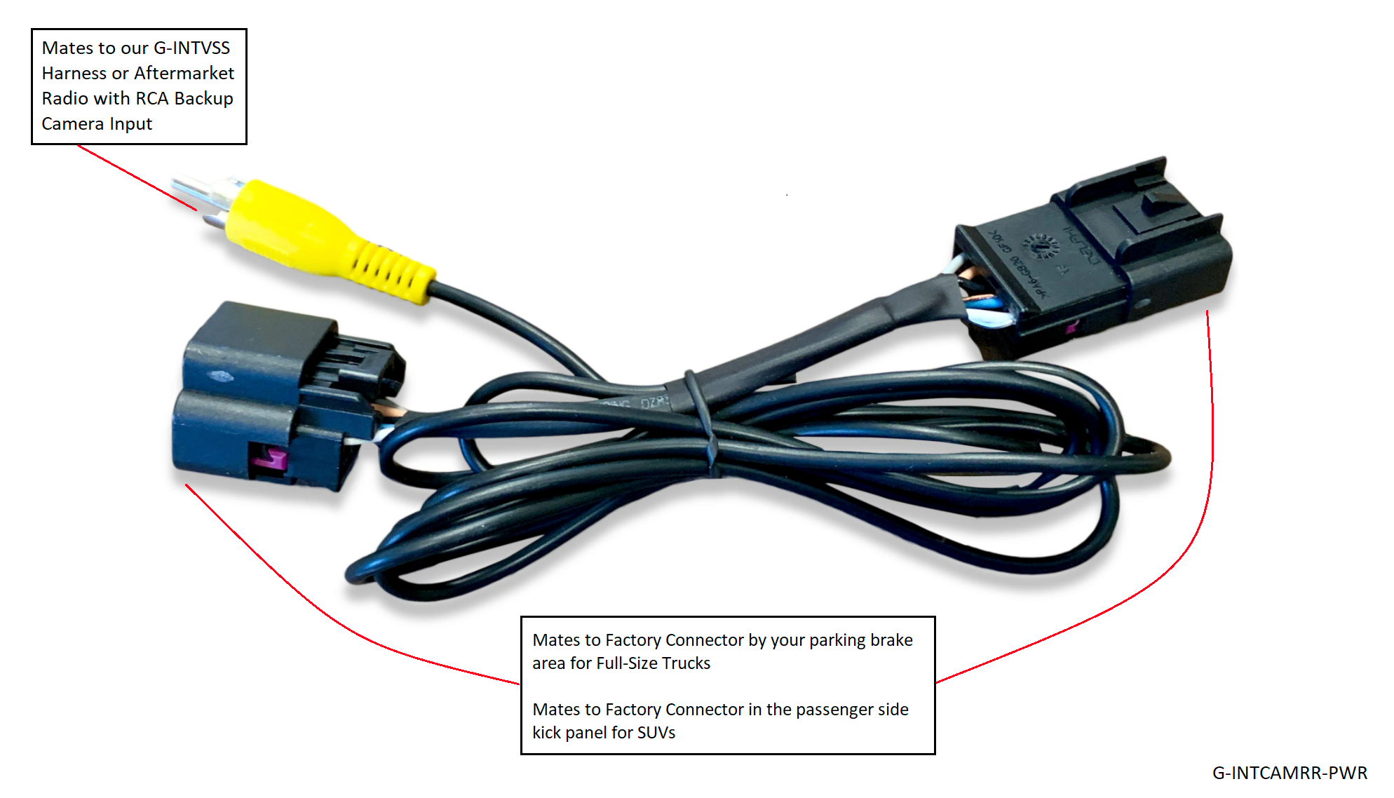 2009-2013 Chevrolet Silverado GMC Sierra Rear View Mirror Camera Reroute Kit - With Power Rear Window