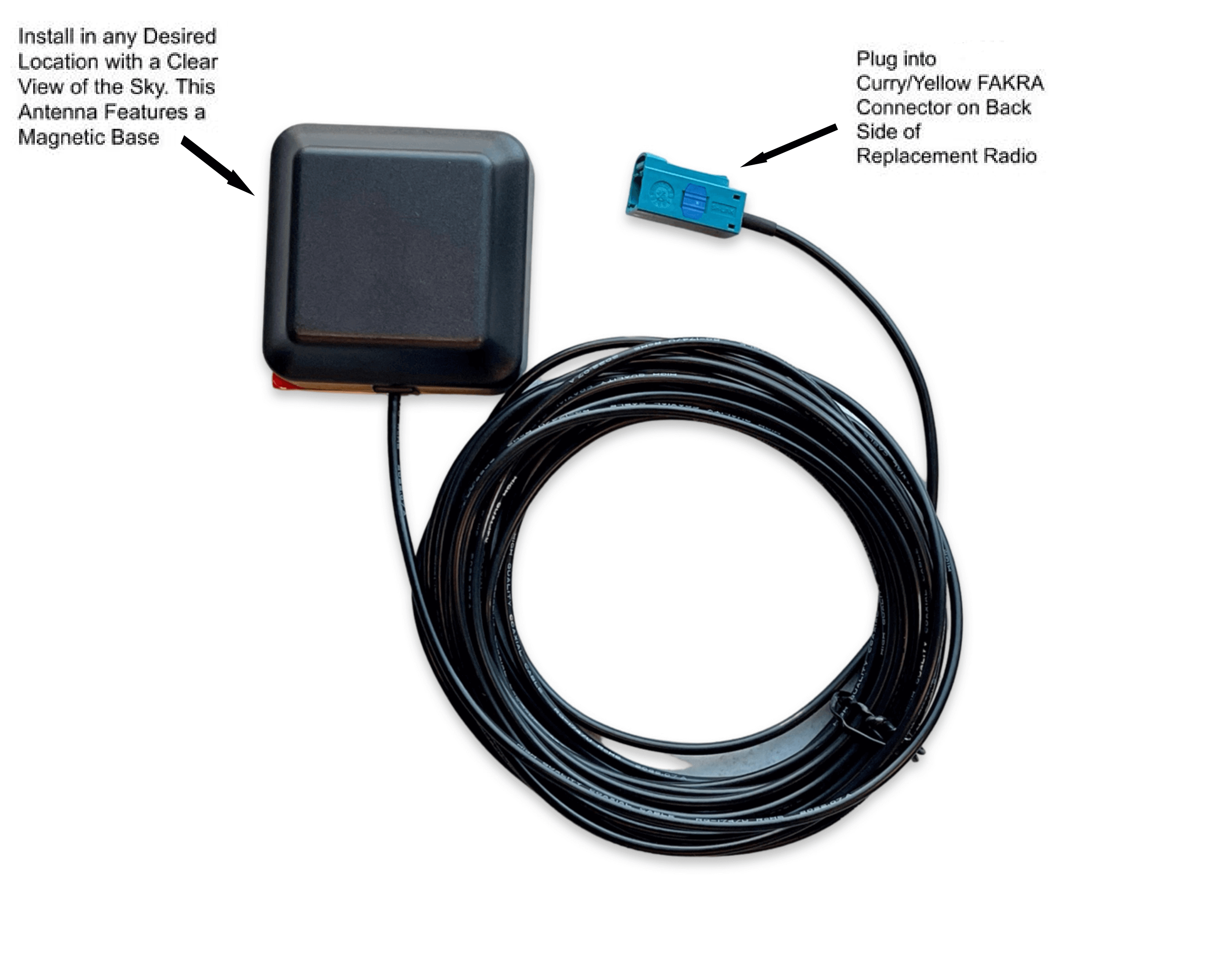 Universal GPS &amp; SiriusXM Antenna with Magnetic Base - FAKRA Z Female Connector
