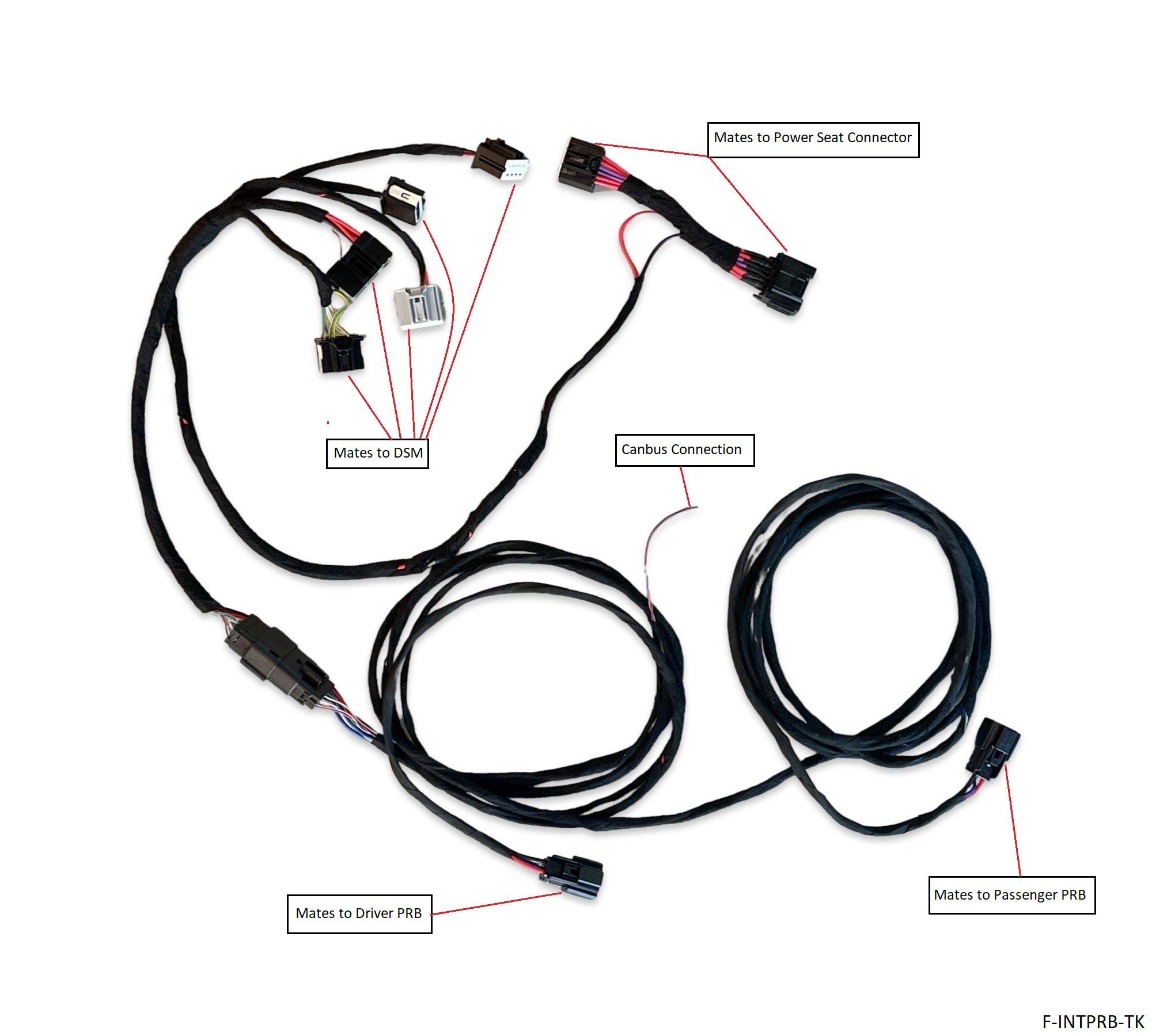 2023-2024 Ford F-250 SuperDuty Factory Power Running Retractable Boards Wiring Harness Interface
