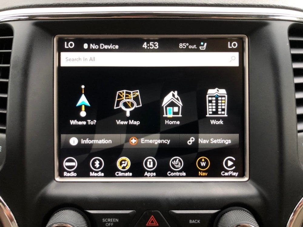 UAQ Navigation screen