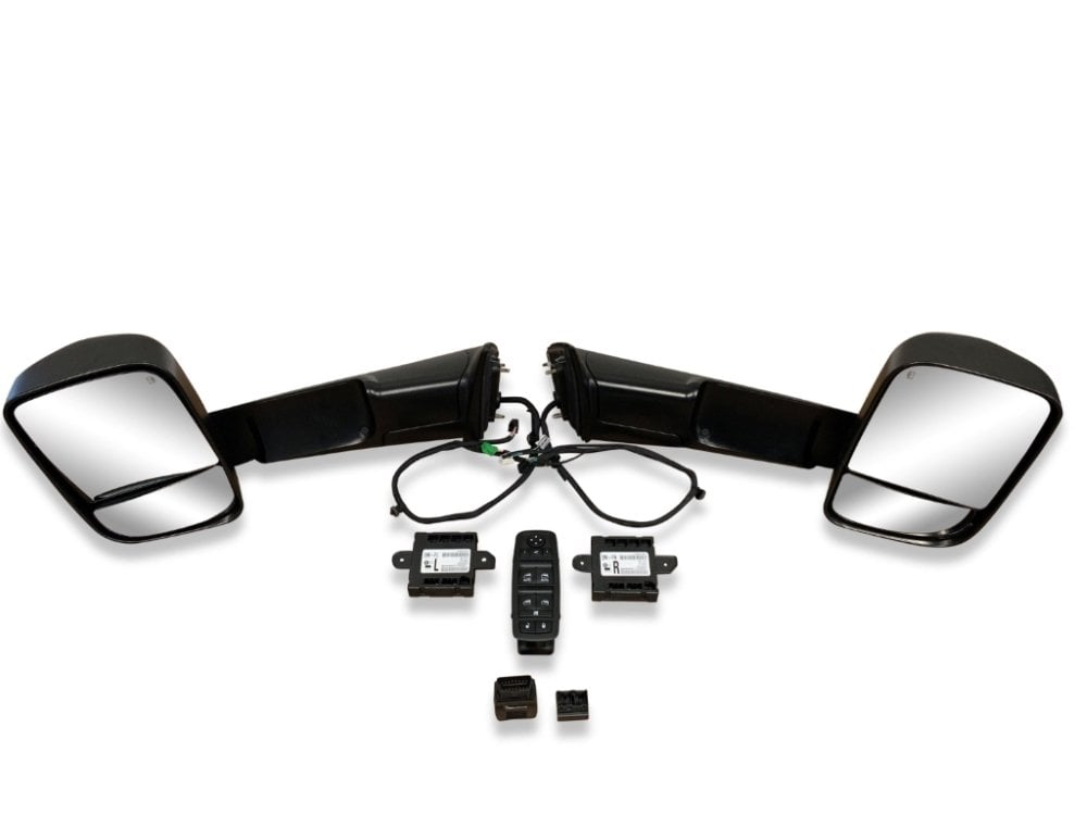 Ram 2500 3500 Heavy Duty Truck Power Folding Tow Mirrors Package black mirrors