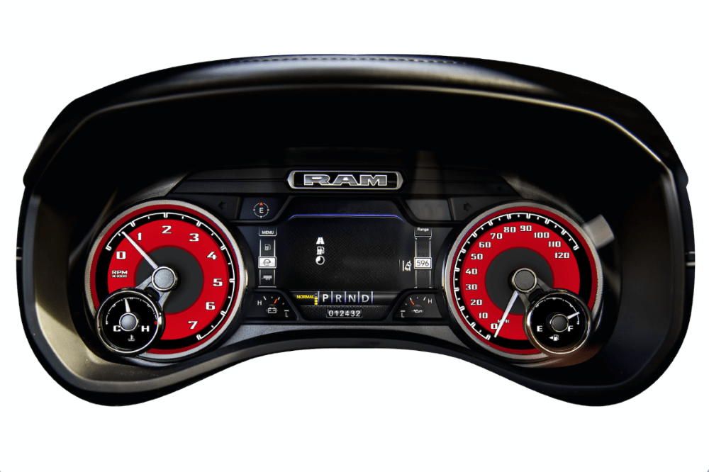 2019-2024 Ram 1500 Truck Speedometer EVIC Instrument Panel Cluster - Red