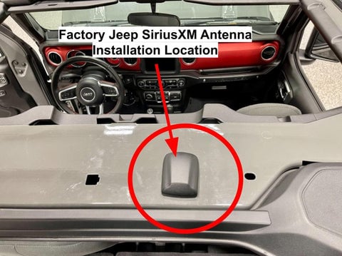 Factory Jeep SiriusXM Antenna installation location
