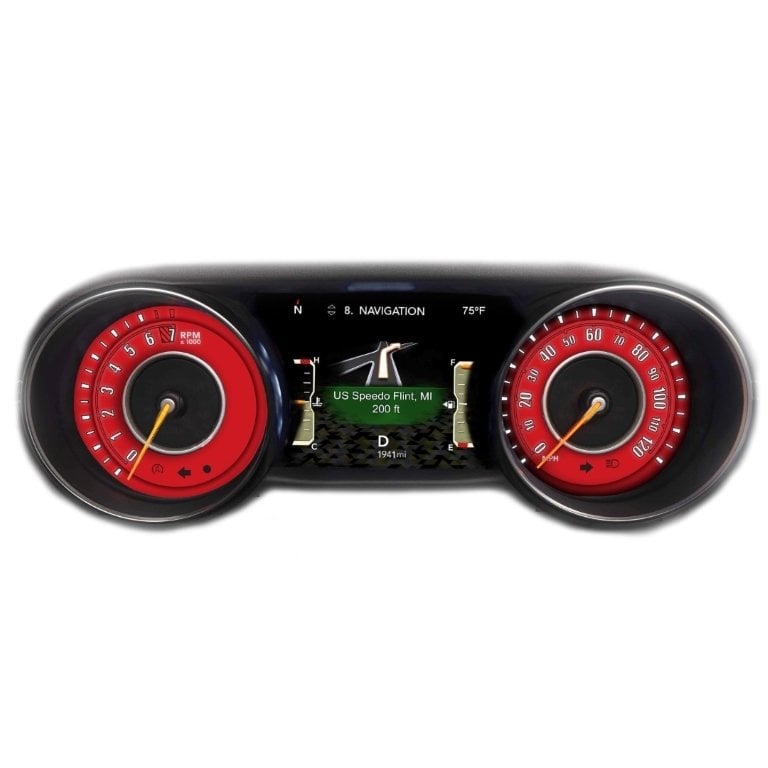 Jeep Cluster Red
