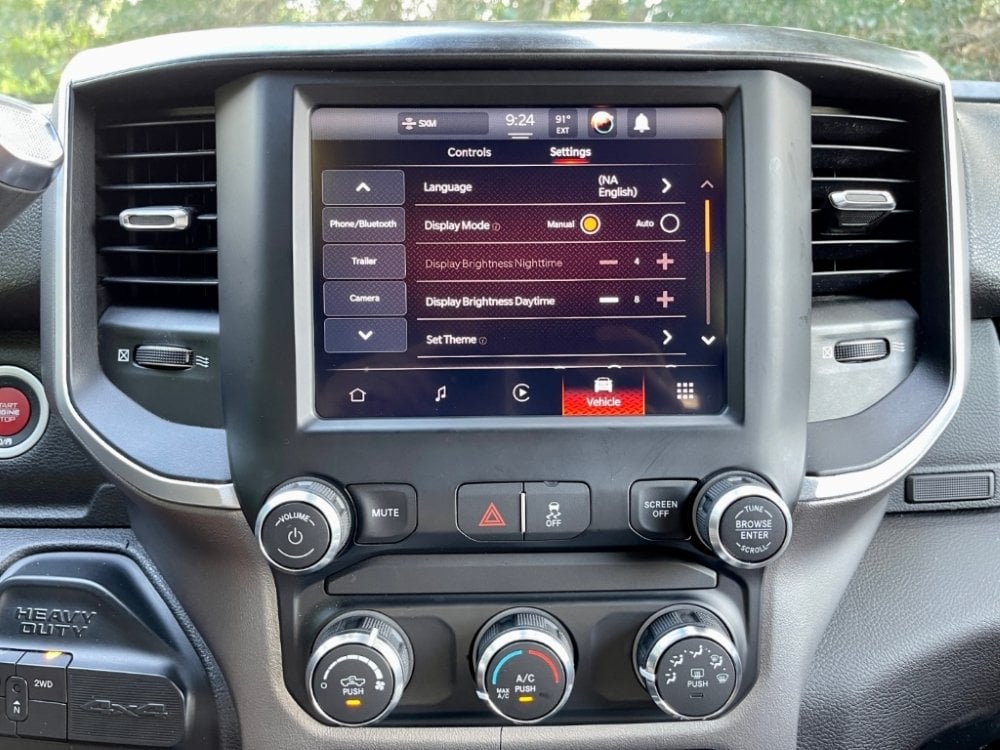OEM Ram UBD settings menu