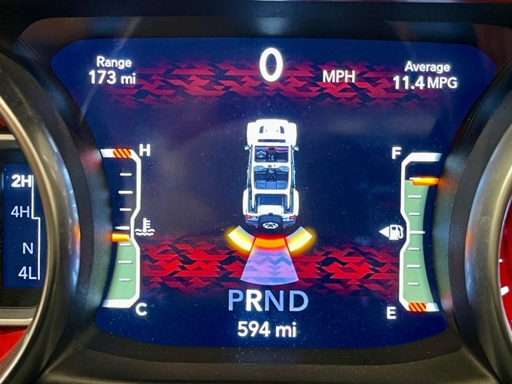 Park Assist Cluster Menu
