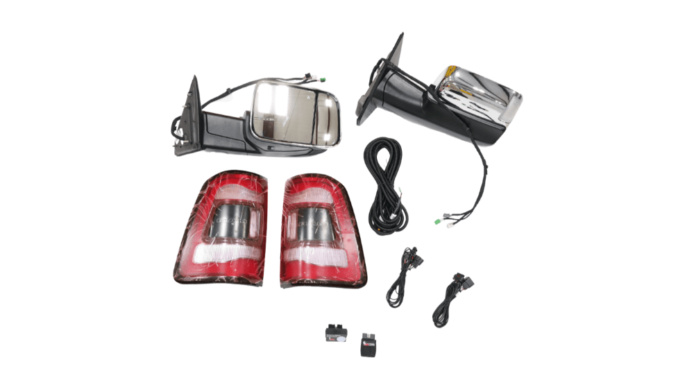 Tow Chrome Mirrors w Black Lights