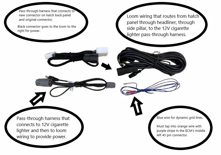 2014-2017 WK Mopar Factory Backup Rear Camera Harness for Non Pre-Wired Vehicles