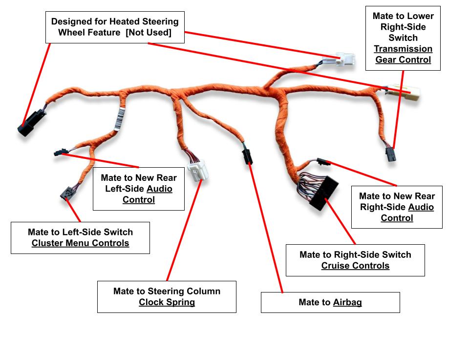 2019+ New Body Ram Heavy Duty Steering Wheel Wiring (Heated)