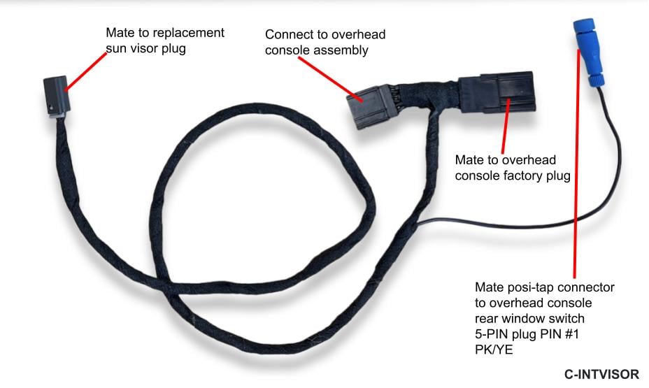 2019+ New Body Ram Truck Driver-Side Sun Visor Homelink Upgrade Interface