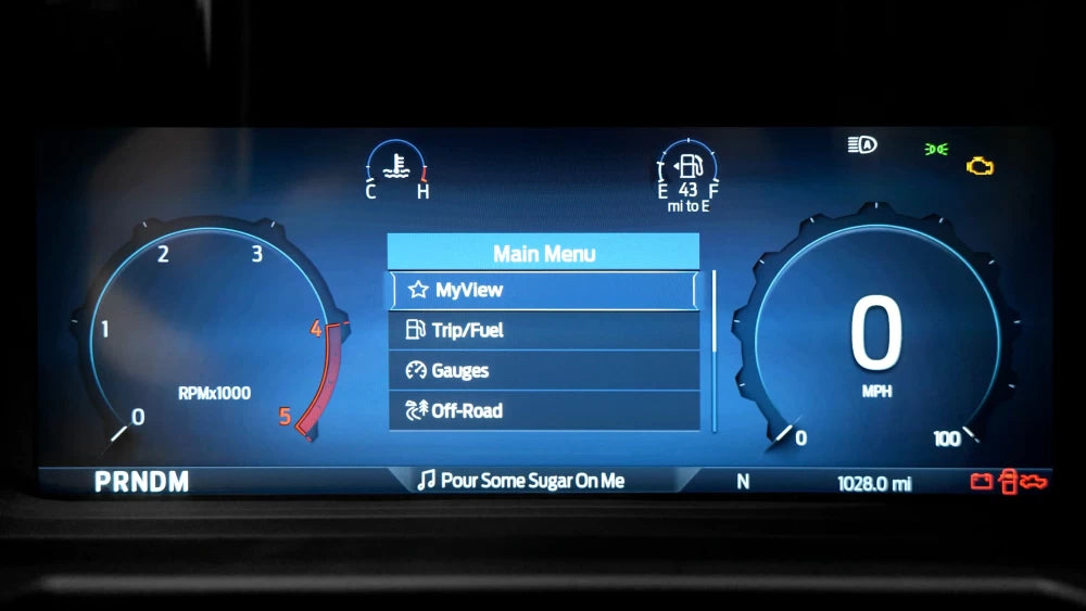F-250 12 inch cluster menus