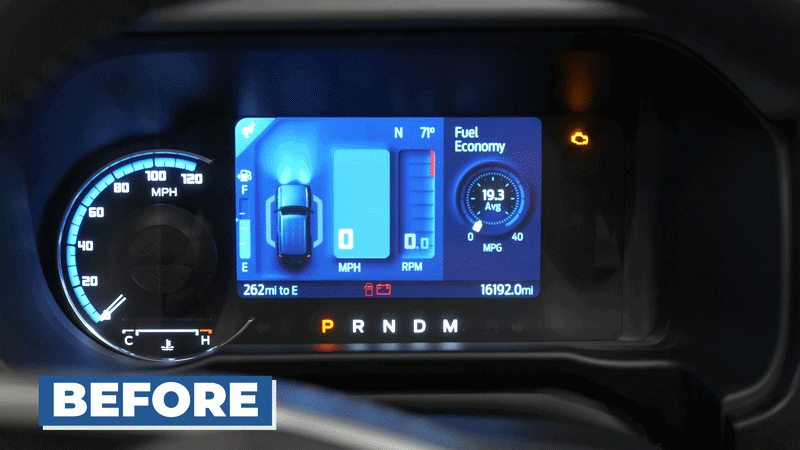 2021+ Ford Bronco 12" Full Digital Speedometer EVIC Instrument Panel Cluster Upgrade