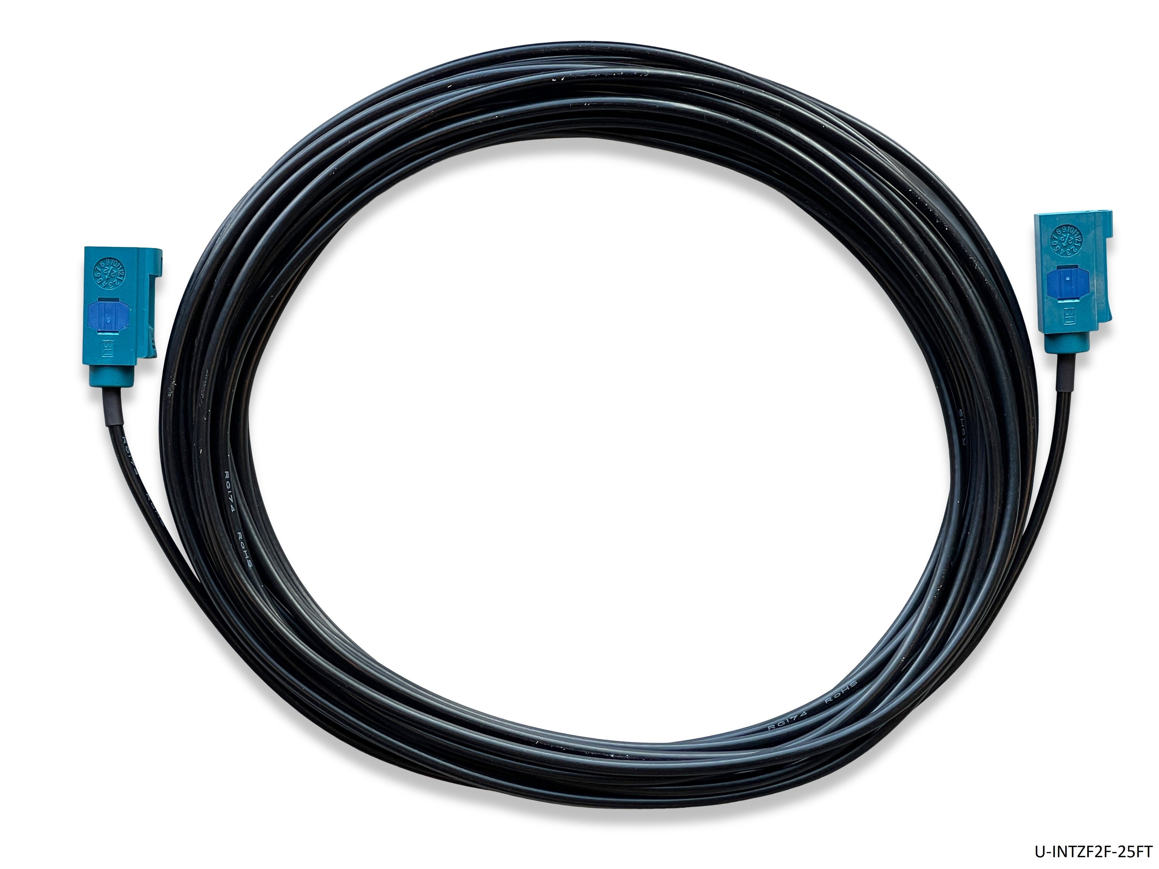 Universal Fakra Water Blue "Z" Female to Female Cable - 25 FT