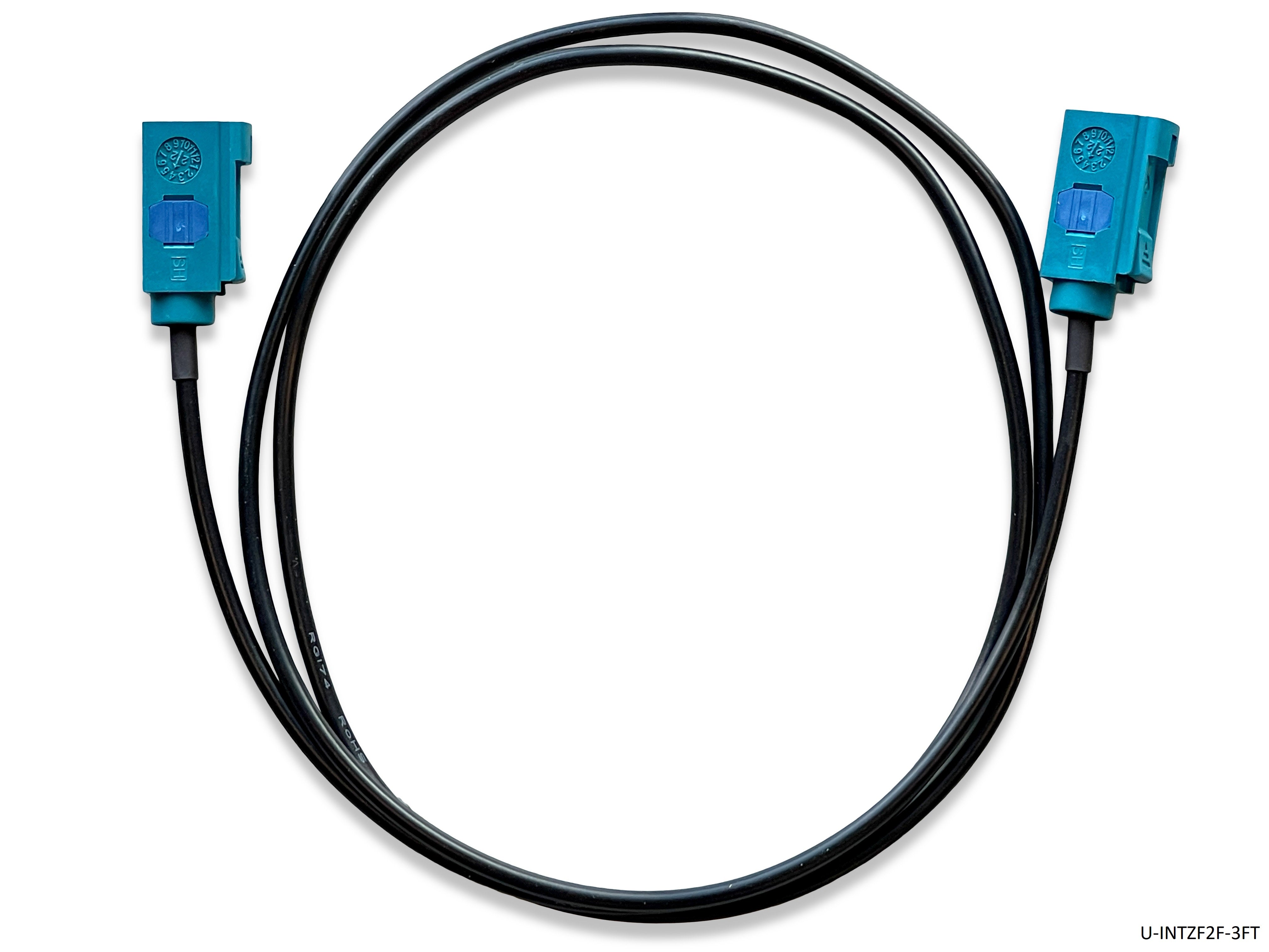 Universal Fakra Water Blue "Z" Female to Female Cable - 3 FT