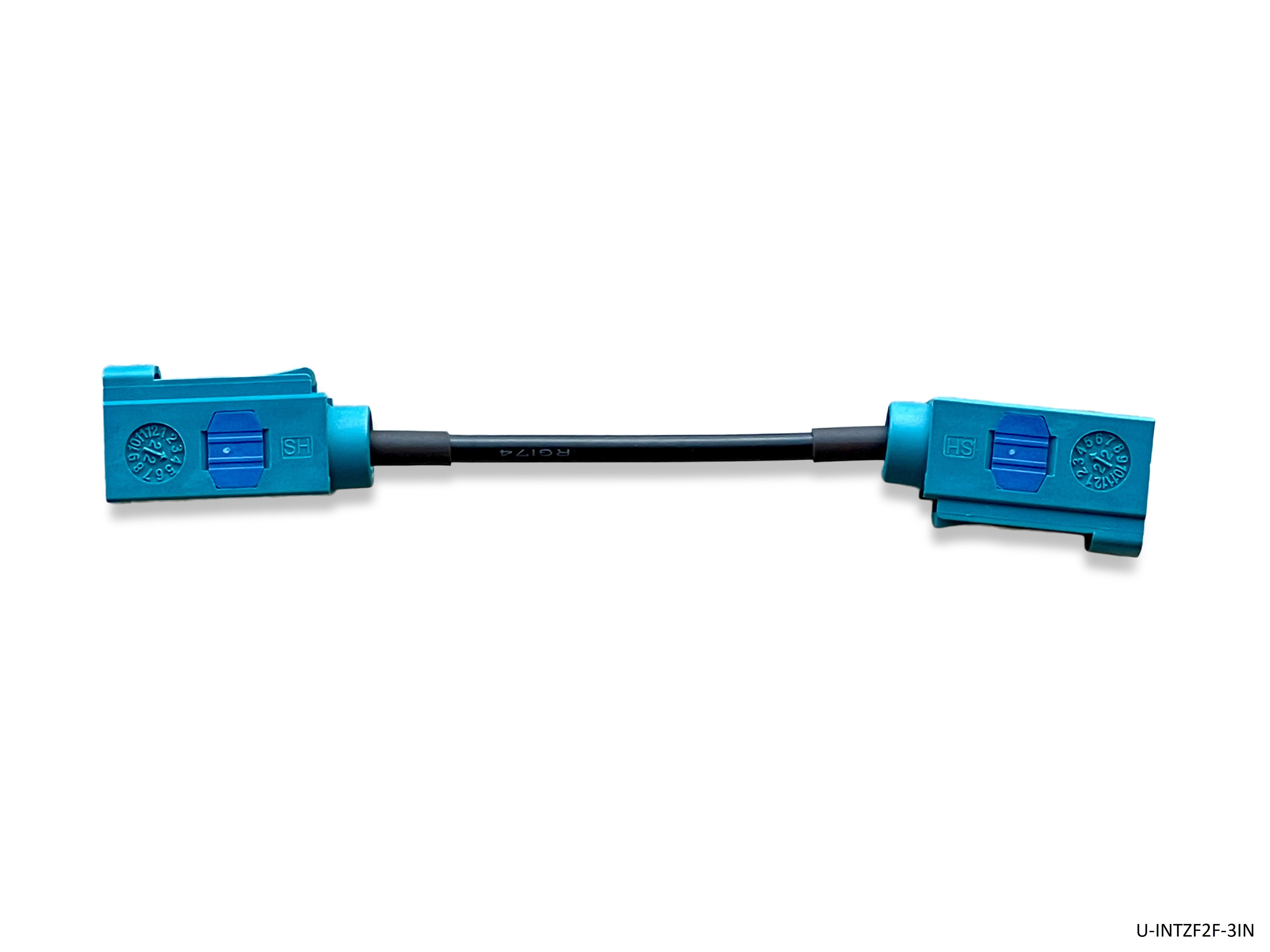 Universal Fakra Water Blue "Z" Female to Female Cable - 3 IN
