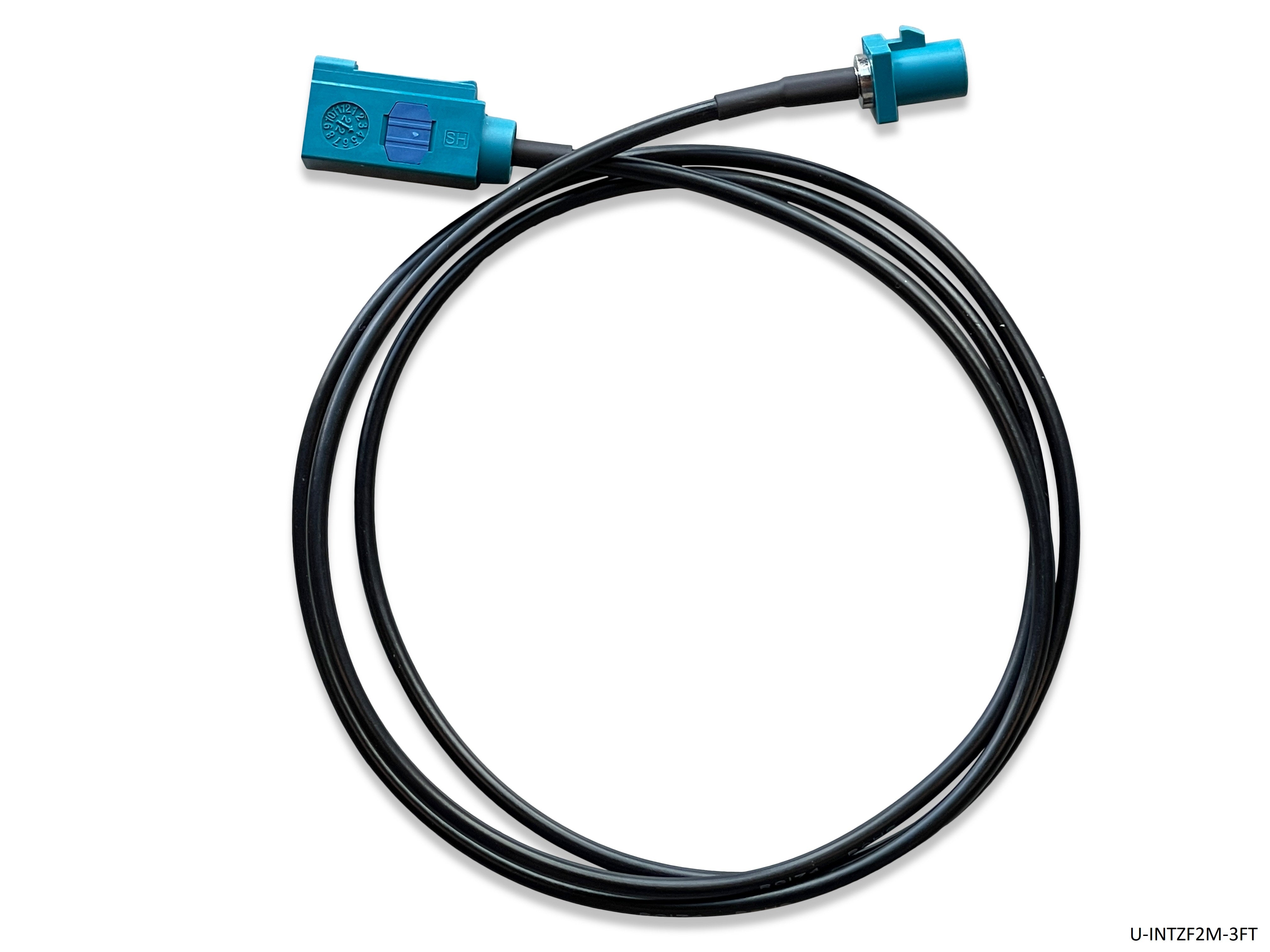Universal Fakra Water Blue "Z" Female to Male Cable - 3 FT