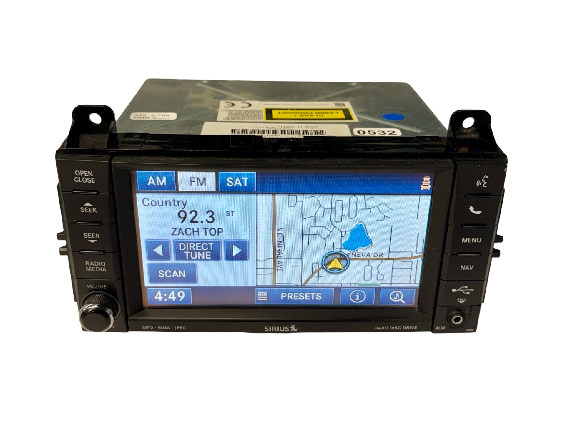 Mopar RHR 730N Navigation MyGIG Touchscreen Radio - High Sp Top Mt Green LED