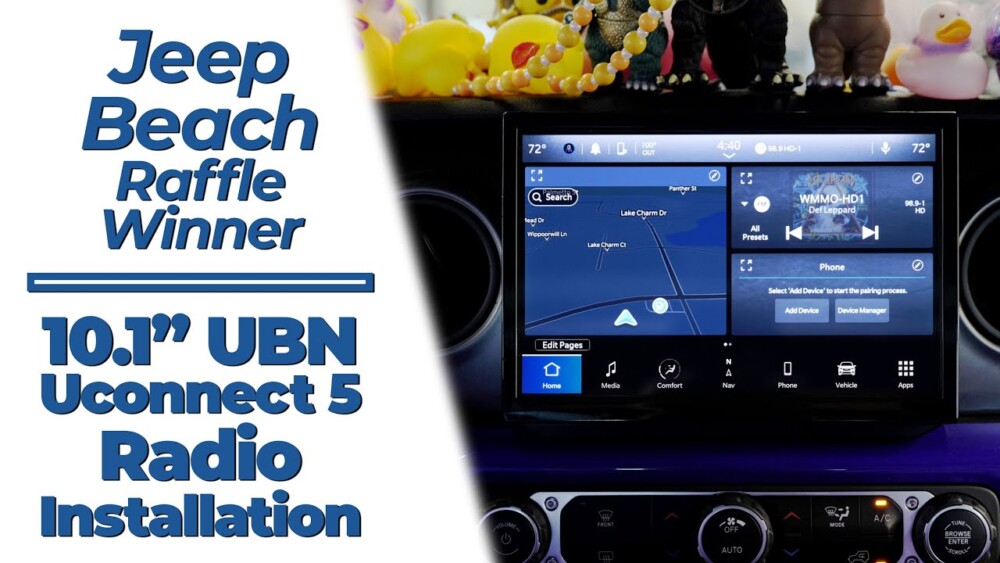 2007-2018 Jeep Wrangler JK 10.1-inch Touchscreen Uconnect 5 UBN GPS Navigation Upgrade with Wireless Apple CarPlay / Android Auto